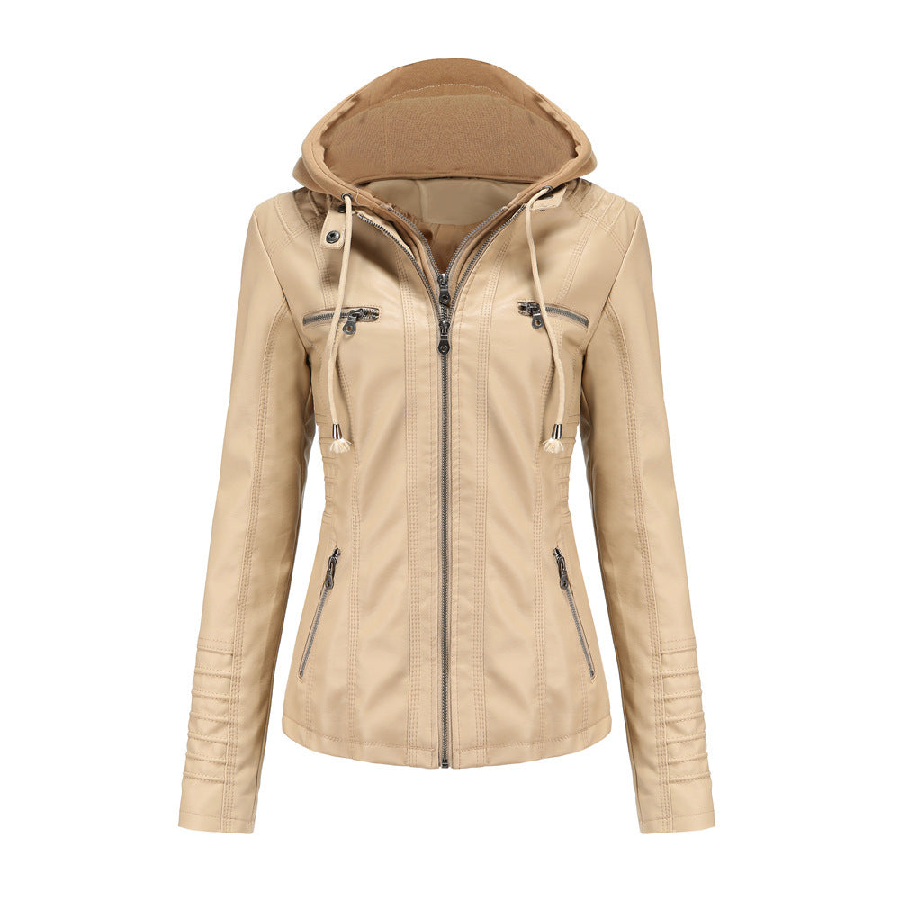 Detachable Hoodie Leather Jacket Outerwear & Jackets | Ectron Online