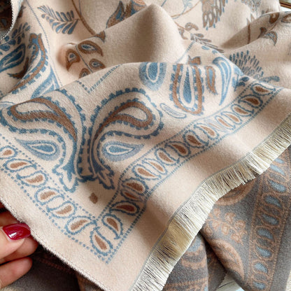 Women's Cashmere-like Warm Scarf | Office Blanket Tassel Shawl Women's Neck Warmer Office Blanket Cashm | Ectron Online