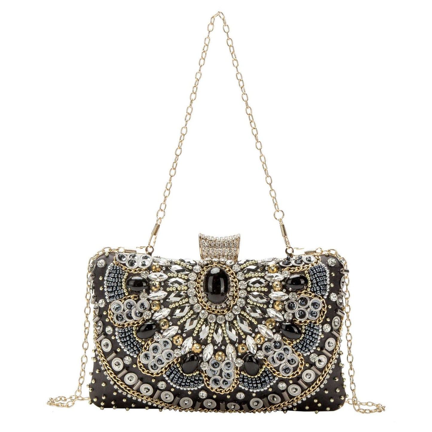 Retro Pearl Embroidery Dinner Bag Handmade Beaded Women's Hand-held