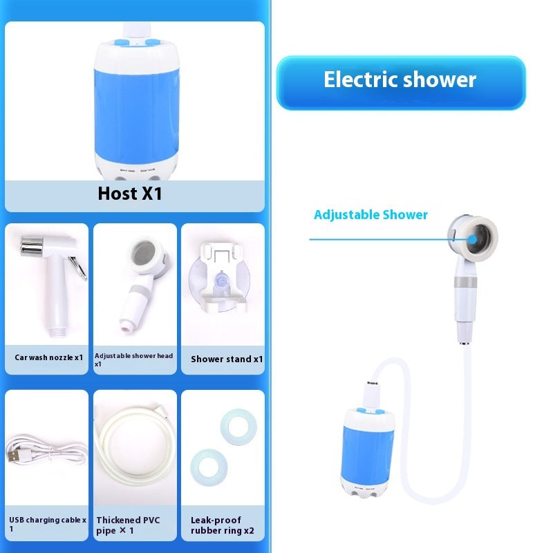 Outdoor Camping Shower Portable Electric Shower Gadgets Waterproof 5000mAh Rechargeable Battery Powered For Hiking Traveling