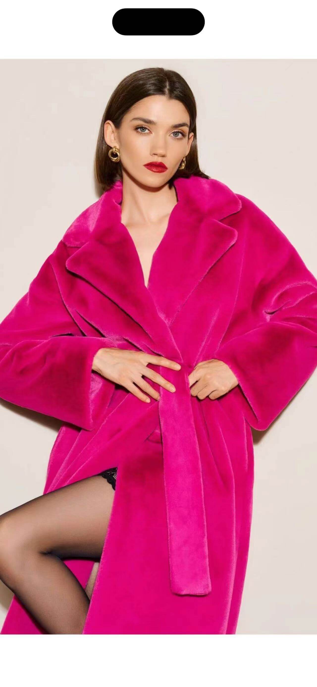 Long Faux Fur Trench Coat Artificial Fur Coat Suit Collar Cotton C | Ectron Online