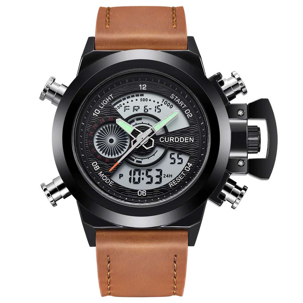 Men's Double Display Sports Watch Fashion Belt Multi-functional Double Dis | Ectron Online