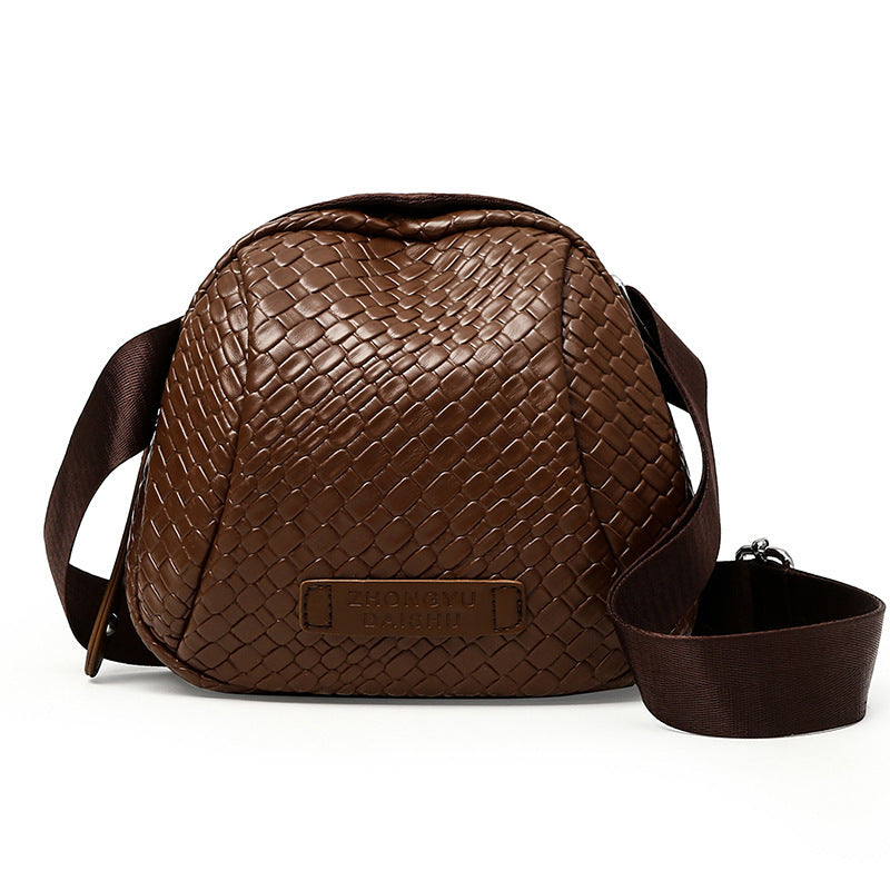 Woven Pu Shell Shoulder Messenger Bag Woven Pu Shell Shoulder Messenger Bag | Ectron Online