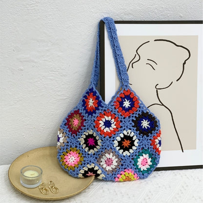 Handmade Hand Crochet Flower Woven Women's Bag Ethnic Pattern