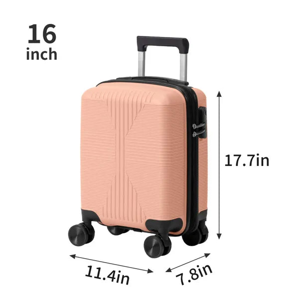 4-in-1 PP Trolley Case Set - Pink Non-TSA Customs Lock Four-in-one PP Trol | Ectron Online