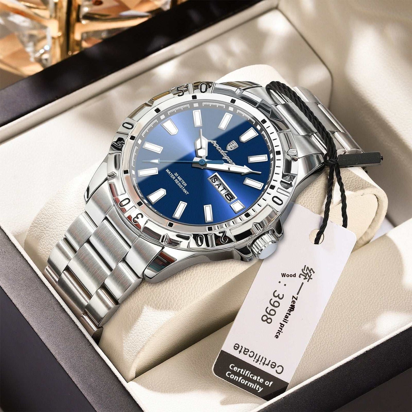 Men's Large Dial Sports Quartz Watch Swiss Brand Waterproof Fashion New Men's | Ectron Online