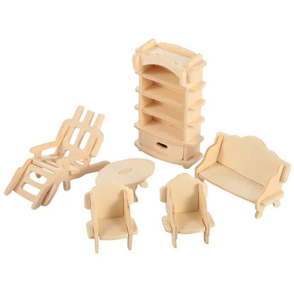 3D Wooden Dollhouse Furniture Puzzle 3D Wooden Dollhouse Furniture Puzzles DI | Ectron Online