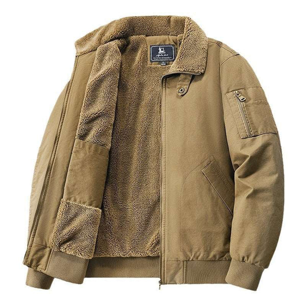 Warm Loose Polo Collar Pure Cotton Workwear Jacket