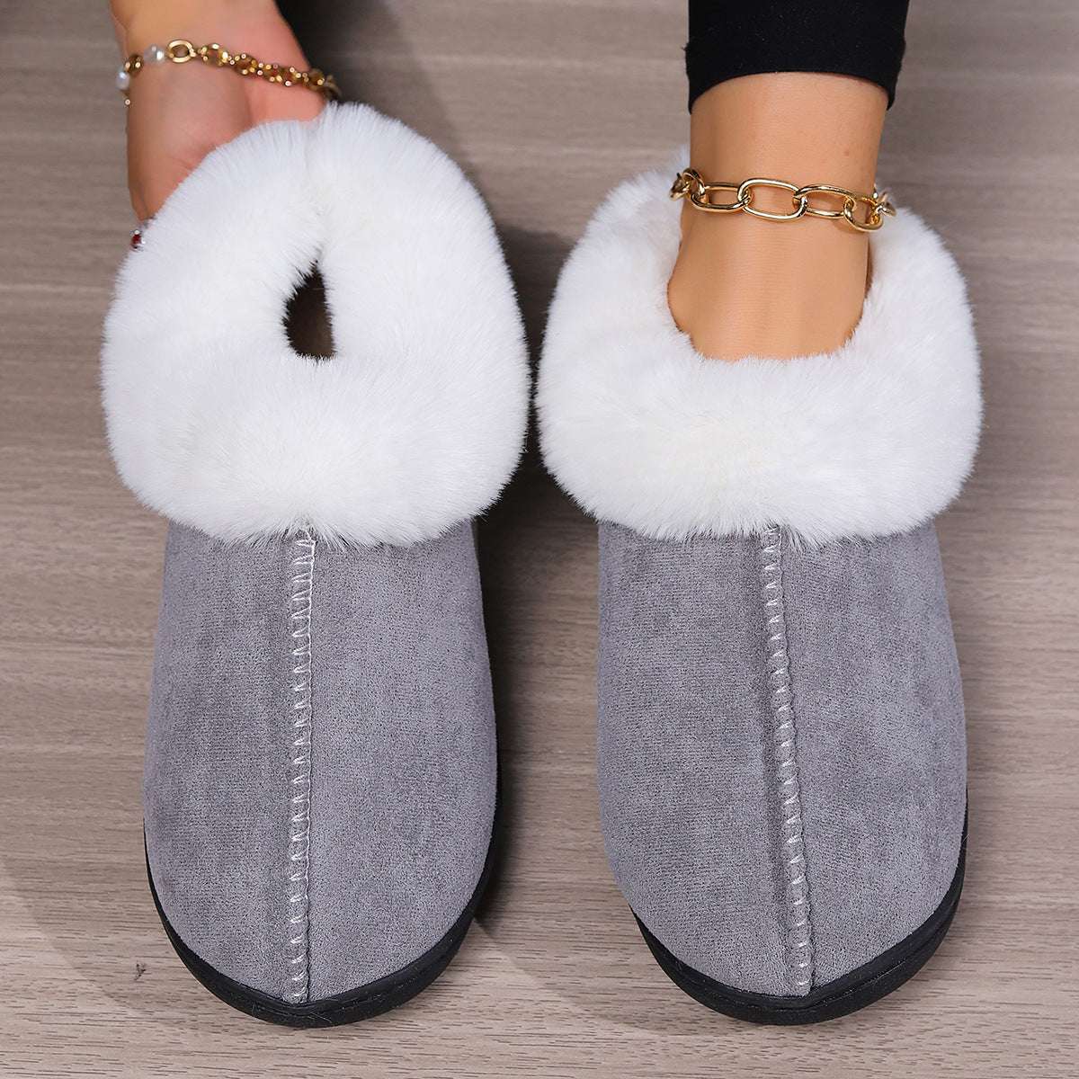 Home Cotton Slippers for Women – Non-slip Neutral Design Home Cotton Slippers Women's Non-slip Ne | Ectron Online