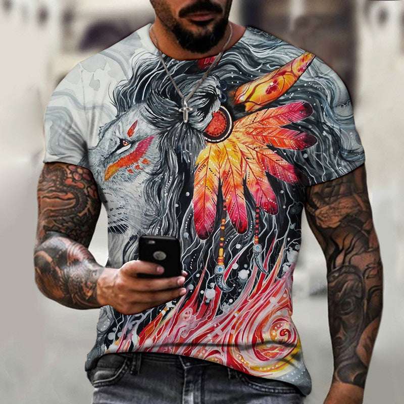 Fashion 3D Digital Print T-Shirt – Short Sleeve Trendy Tee Fashion 3D Digital Printing Short Sleeve | Ectron Online