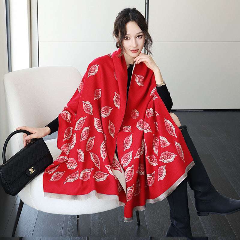 Women's Versatile Thickened Warm Cashmere Scarf Female Versatile Fashion Thickened Warm Cashmere Scarf | Ectron Online