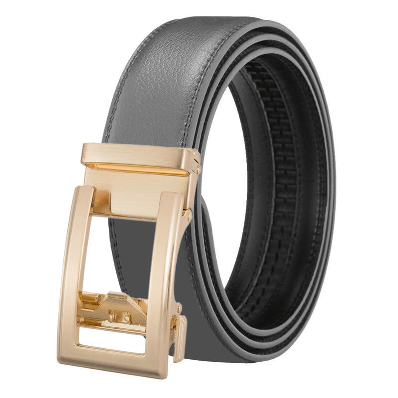Men's Leather Belt - Automatic Buckle, Two-Layer Cowhide Men's Leather Belt Automatic Buckle | Ectron Online