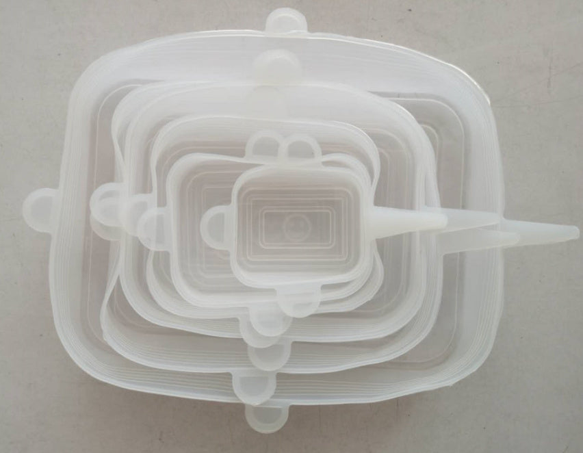 {{ brand }} Stretchable Silicone Freshness Bowl Cover Square transparent 110G - Multifunctional Stretchable Silicone Freshness Bowl Cover