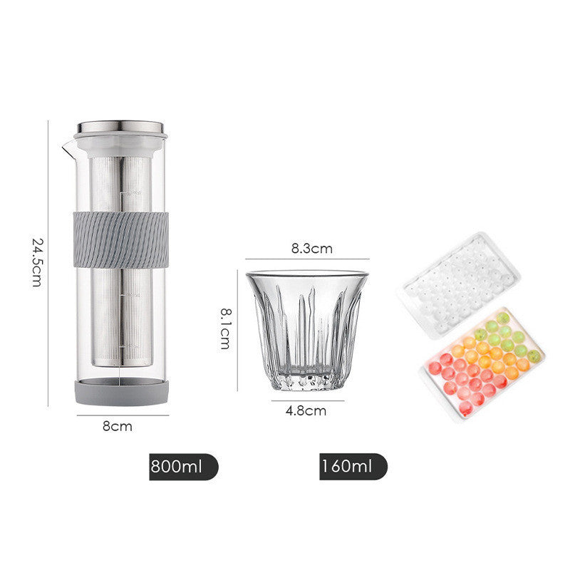 {{ brand }} Ice Drip Cold Brew Coffee Maker - Silicone Base Glass Pot 4Set - Ice Drip Coffee Pot Silicone Base Coffee