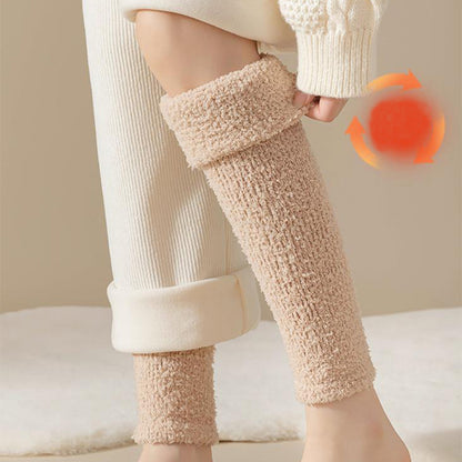 Plush Winter Warm Dual-Purpose Heel & Knee Protection Socks for Seniors