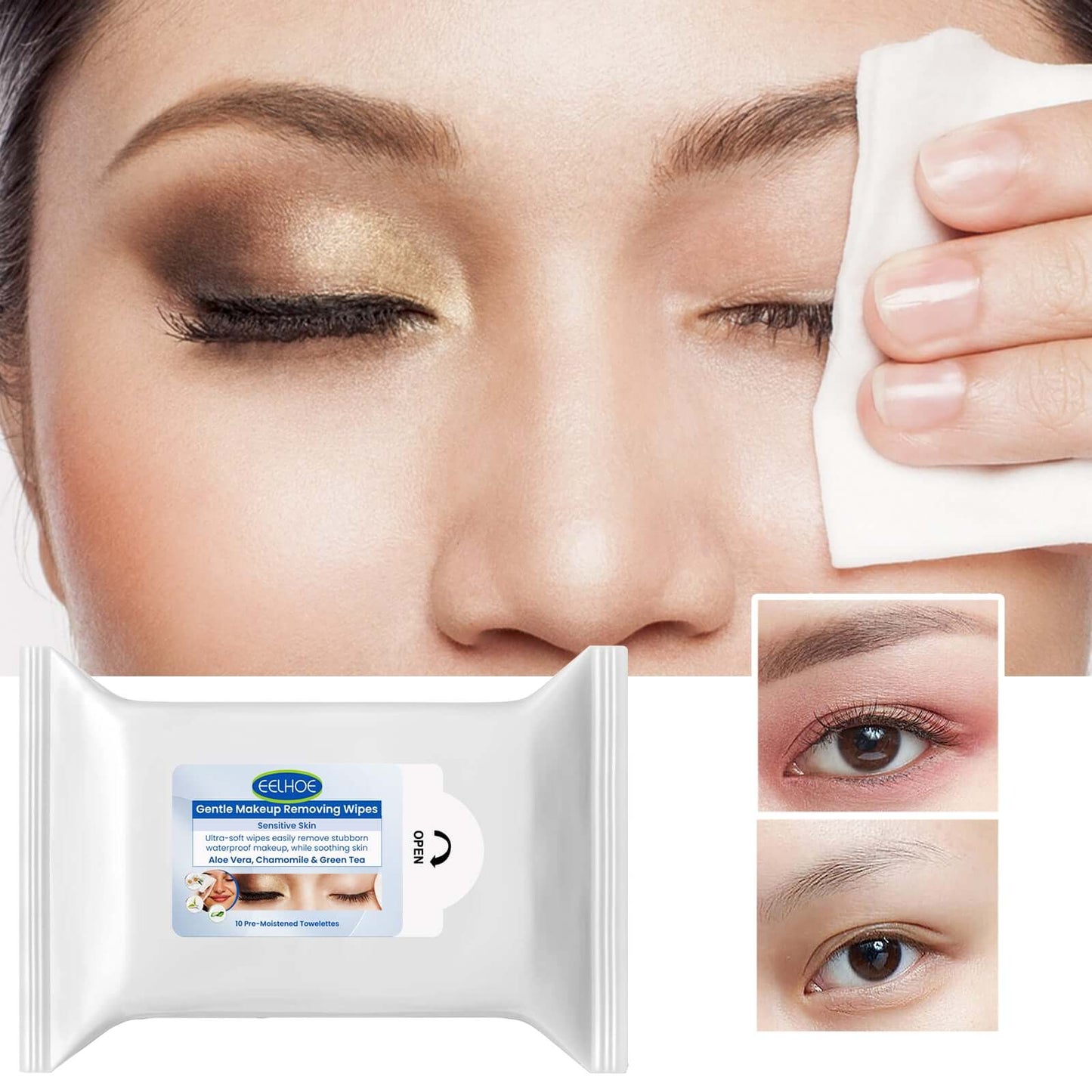 Gentle Makeup Remover Wipes - Deep Cleansing for Face, Eyes & Lips