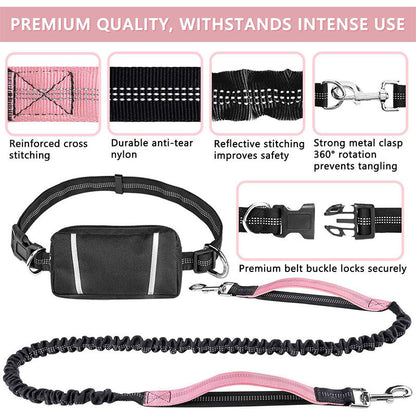 Pet Running Traction Jump Rope Suit Reflective Night Running Sports Waist Bag Cross