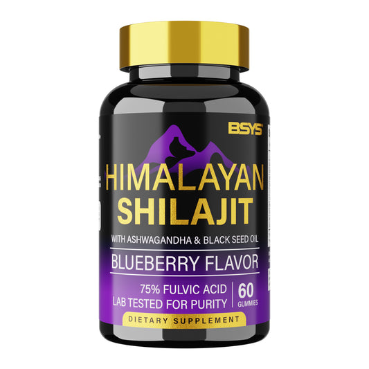 BSYS 8-in-1 Shilajit Gummies (60 Count) - Natural Vitality & Energy Boost