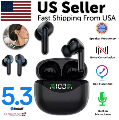 Bluetooth 5.3 Wireless Earbuds | Noise Cancelling Trucker Headset Bluetooth Earbuds Headset 5.3 Wireless N | Ectron Online