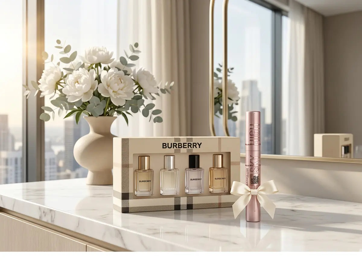 Buy this Burberry Gift Set today and receive a FREE Maybelline Lash Sensational Sky High Mascara (Retail Value $17.99).