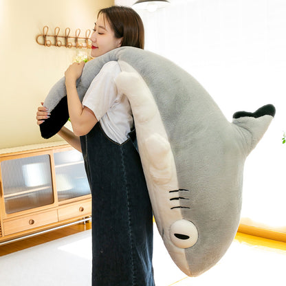 Creative Shark Cat Pillow Plush Toy Cute Comforting Doll Children's Large Sleeping Legs Birthday Gift