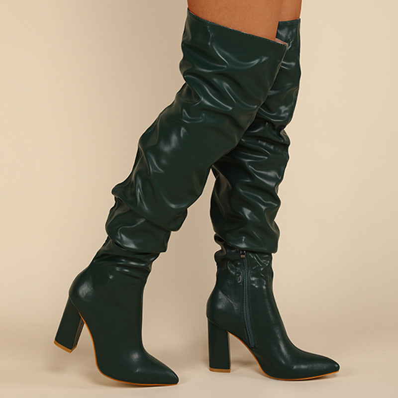 Chunky Heel High Zipper High Leg Boot Chunky Heel High Zipper High Leg Boot | Ectron Online