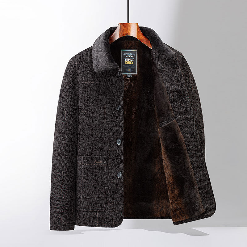 Daddy Fleece-Lined Thickened Chenille Cotton Padded Coat