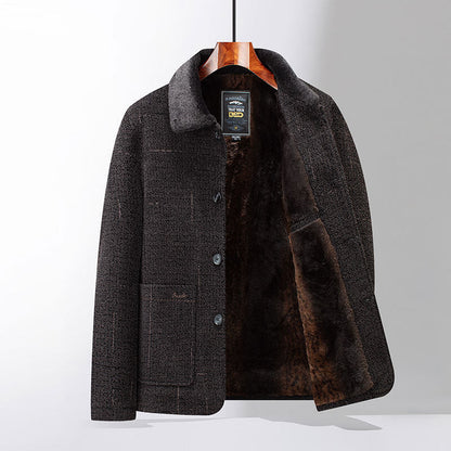 Daddy Fleece-Lined Thickened Chenille Cotton Padded Coat