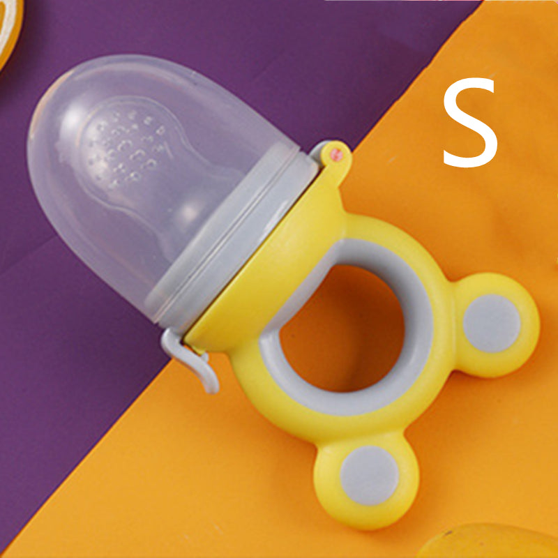 {{ brand }} Fruit and Vegetable Feeder yellow and gray S - Baby products baby pacifier fruit and vegetable silicone