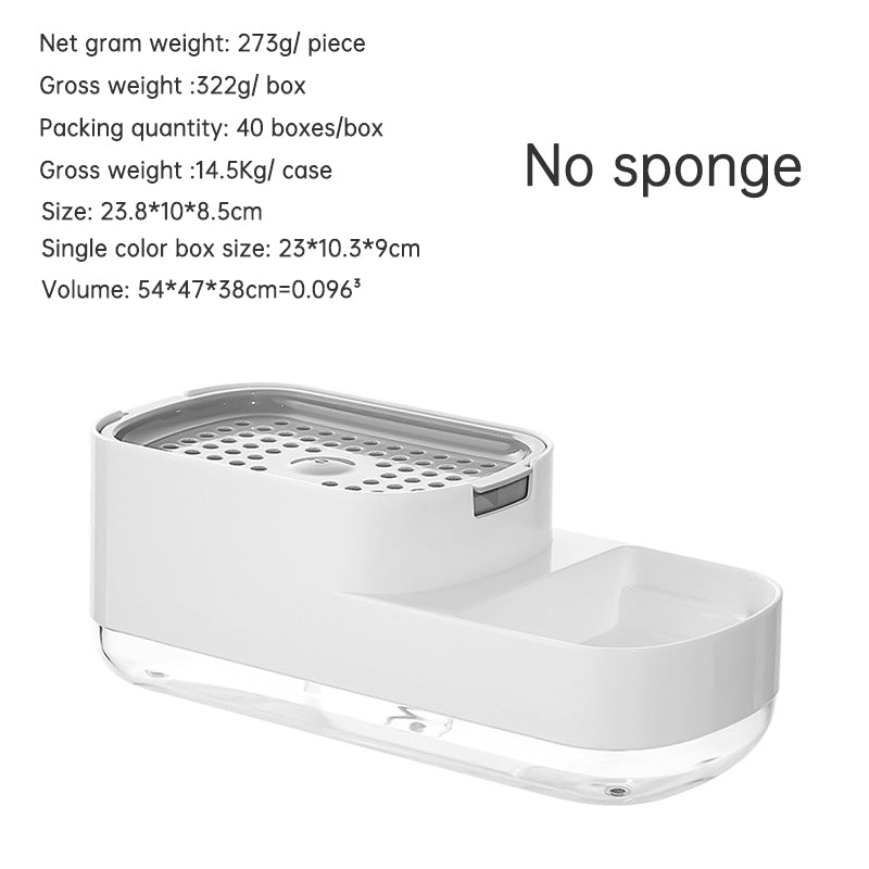 Kitchen Press Type Manual Soap Dispenser Dish washing Liquid Dispenser Storage Box Sponge Soap Dispenser