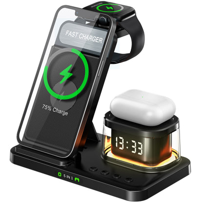 15W fast charging wireless charging folding five in one wireless charging mobile phone charging station card rechargeable