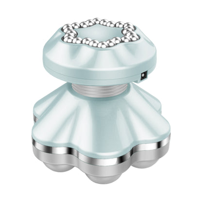 Light blue and silver device on a white background