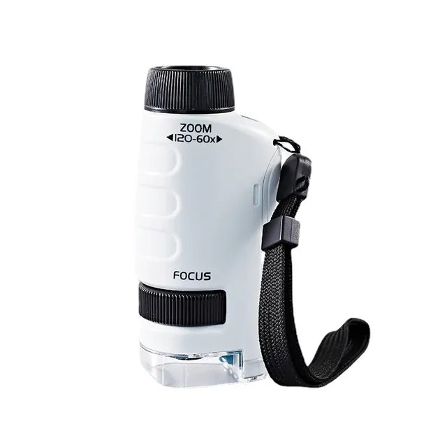 Pocket Microscope Kids Science Toy Kit 60-120x Educational Mini Handheld Microscope with LED Light Outdoor Children Stem Toy - Ectron Online