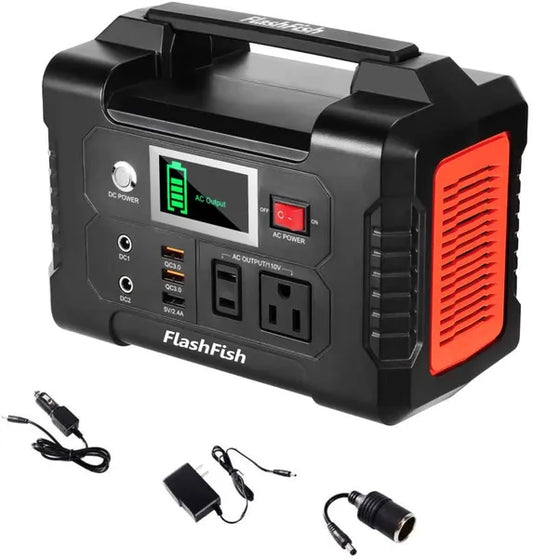 FlashFish 200W Portable Power Station | 40800mAh Solar Generator AC