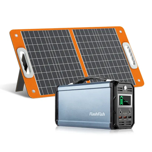 FlashFish 300W Solar Generator Bundle | 60,000mAh & 60W Solar Panel