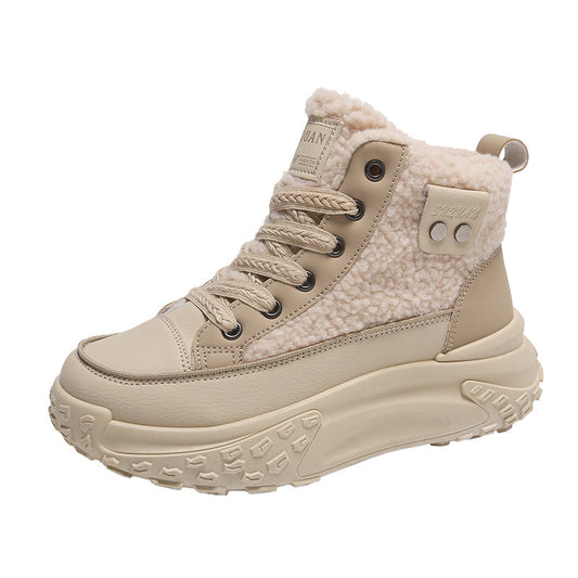 Fleece-lined Warm Slugged Bottom Heighten Casual Shoes