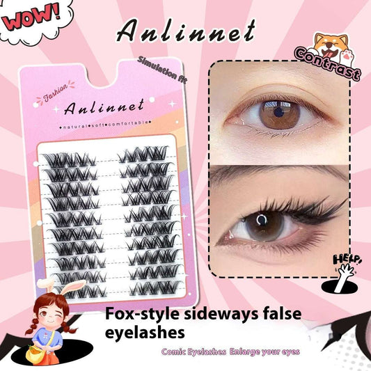 Fox Eye Ten Rows Of False Eyelashes Oblique Flying Single Cluster Split Type