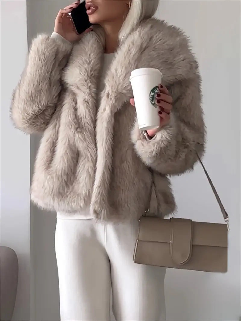 Gradient Faux Fur Coat