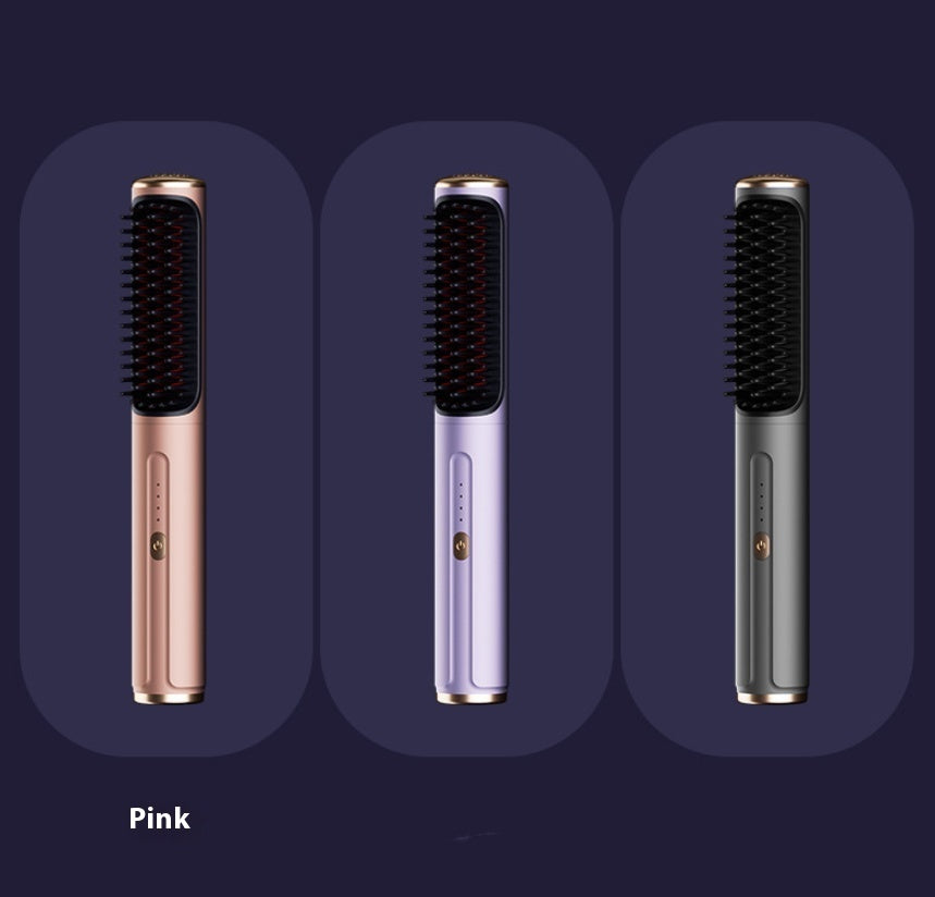 Wireless Hair Straightening & Curling Comb Wireless Straight Comb Anion Does Not Hurt Hair Portable For Curling Or Straightening | Ectron Online