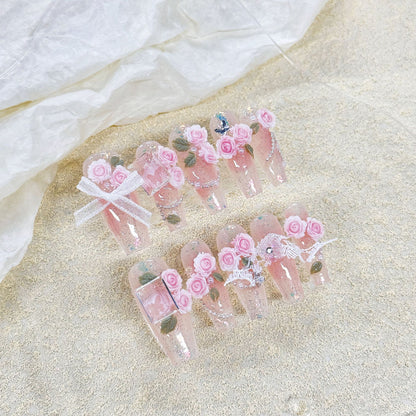 Handmade UV Press-On Nails - Finished Luxury Reusable Nail Patches Handmade UV Nail Beauty Patch Finished P | Ectron Online