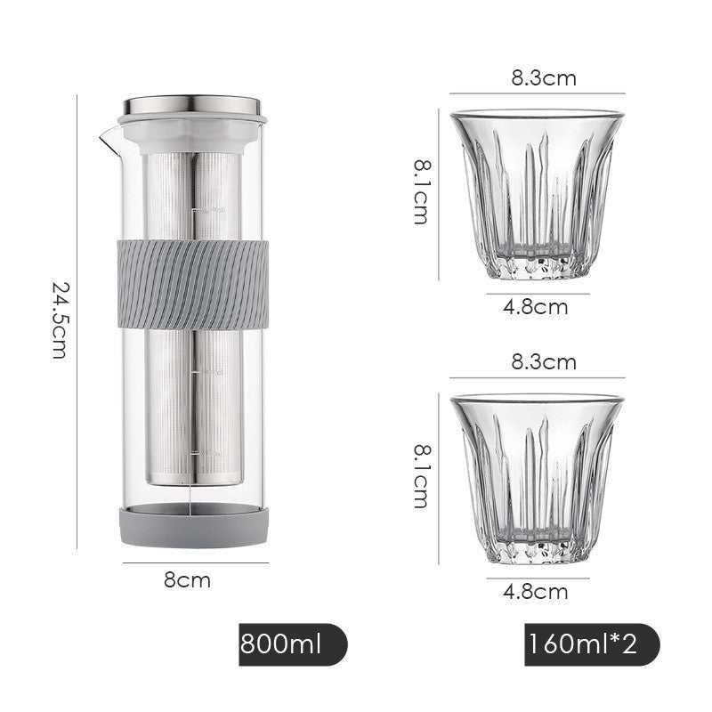 {{ brand }} Ice Drip Cold Brew Coffee Maker - Silicone Base Glass Pot 2Set - Ice Drip Coffee Pot Silicone Base Coffee