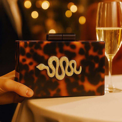 Leopard Print Acrylic Clutch