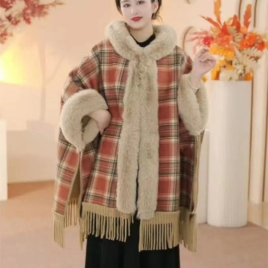 Maillard Plaid Winter Shawl