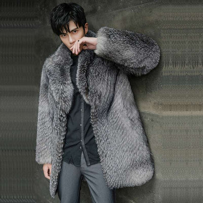 Men's Faux Fox Fur Coat