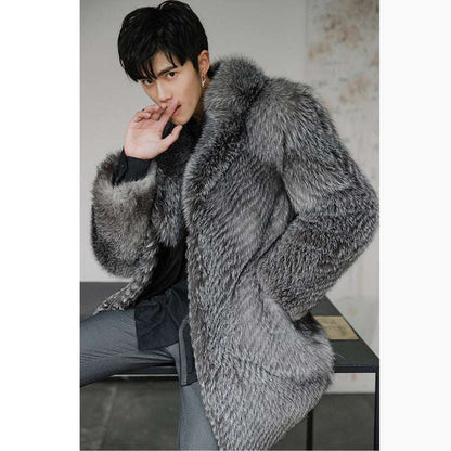 Men's Faux Fox Fur Coat