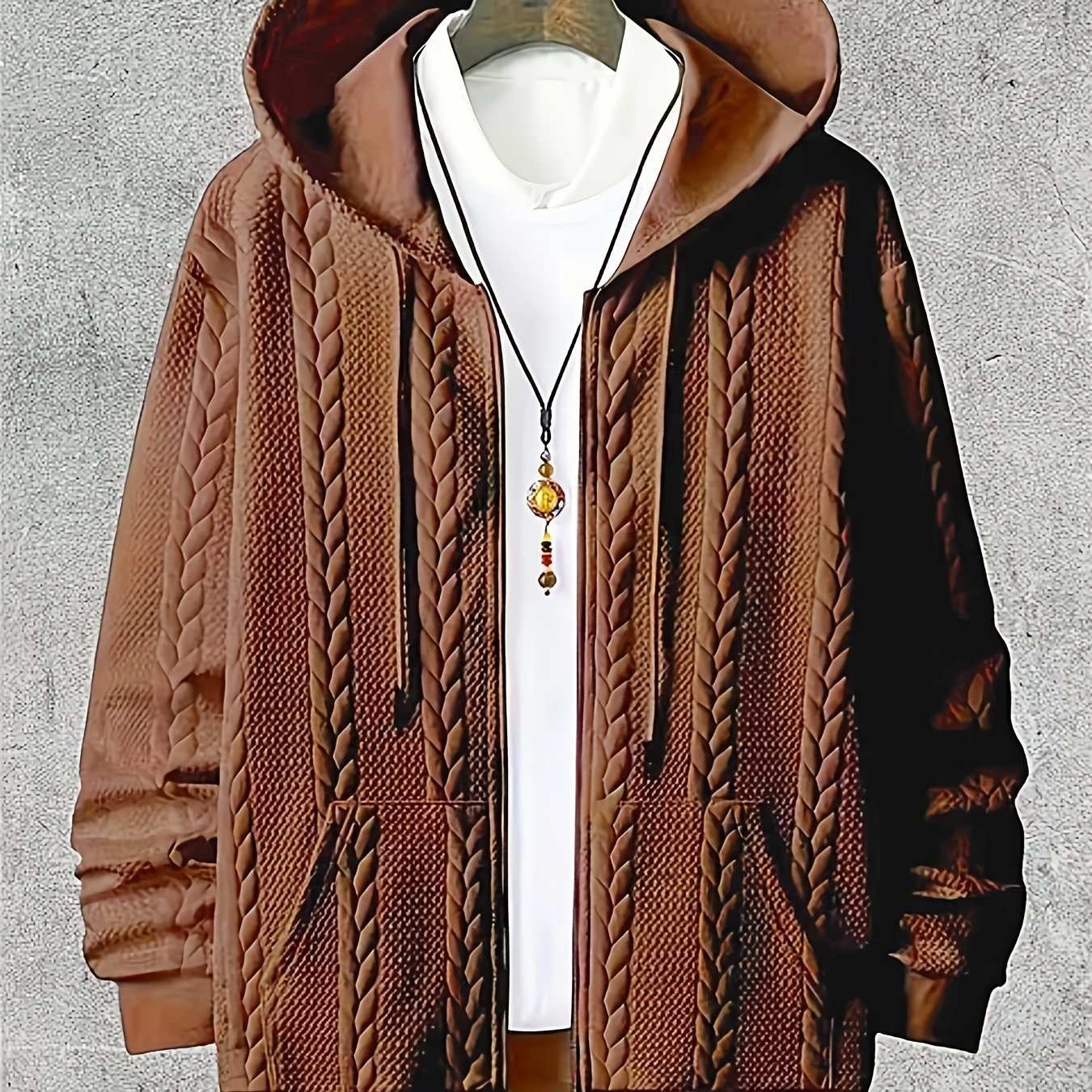 Men's Plus Size Casual Hooded Sweater