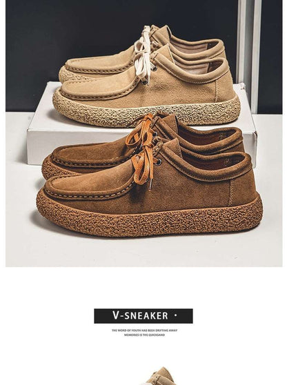 Men’s Suede Low-Top Shoes – British Retro Casual Style Men's Suede Low-top British Retro Casual | Ectron Online