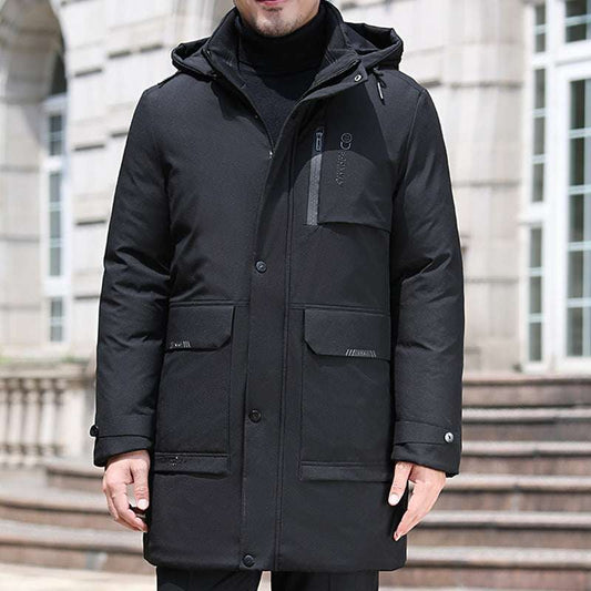 Men's Thick Mid-Length Down Cotton-Padded Winter Jacket