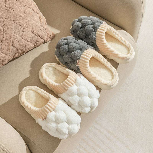Men’s & Women’s Warm Plush Slippers – Indoor Non-slip House Shoes