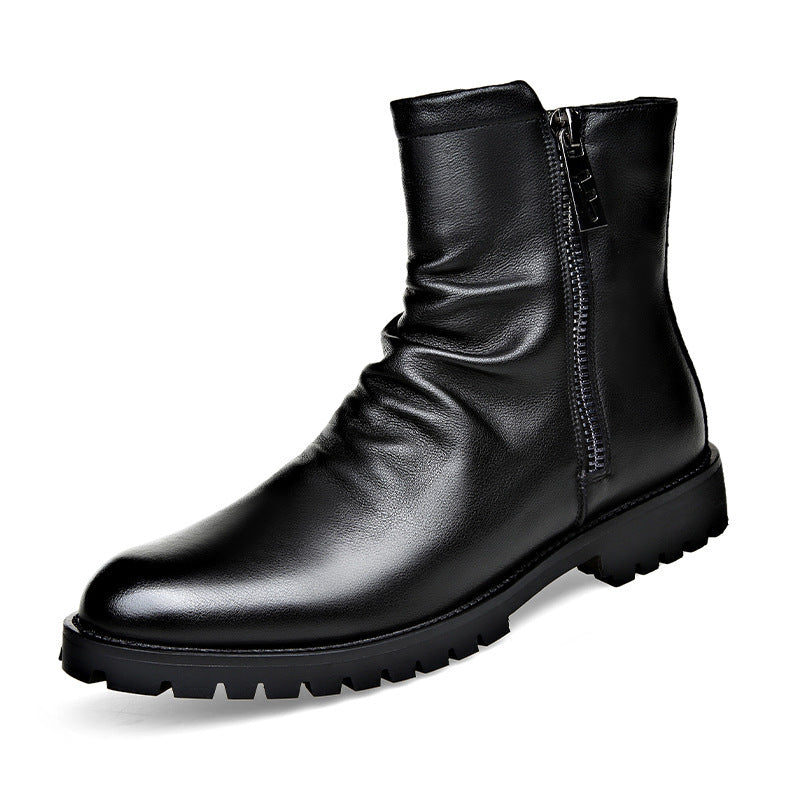 Men's British Style High-Top Leather Martin Boots | Autumn & Winter

